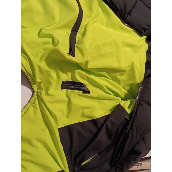 Zara Long Puffer Coat Jacket Black Green Quilted Medium Snow Cold Winter - Picture 7 of 12